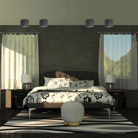 Přisazené HALOGENOVÉ Movable GU10 Square Black Fixture 84mm