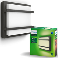 PETRONIA 3,8W 2700K IP44 Antracitová zahradní LED nástěnná lampa PHILIPS