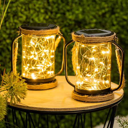 LED solární lampa Venkovní zahradní závěsná stojací lucerna 3000K IP44 soumrakový senzor