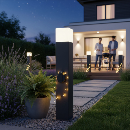 LED zahradní lampa E27 NEW YORK TUBA Tyč 44cm s paticí - GOLDLUX (Polux)