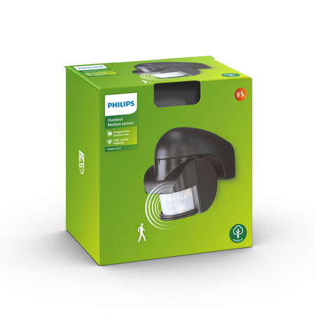 VIRGINIA povrchově montovaný PIR pohybový senzor IP44 Pohyblivý černý PHILIPS