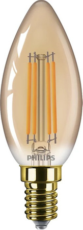 LED žárovka na svíčku E14 B35 3.1W = 25W 250lm 1800K Teplá bílá vlákno jantarové PHILIPS