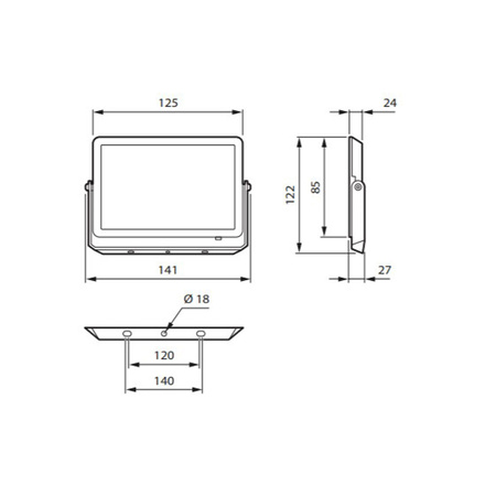 Reflektor LED 20W 1900lm 6500K IP65 černý ProjectLine Philips