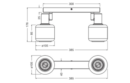 LED stropní nástěnné svítidlo Nástěnné svítidlo pro povrchovou montáž 5,6W 500lm 3000K teplé stmívatelné Dekorativní černý bodový světluška Ledvance