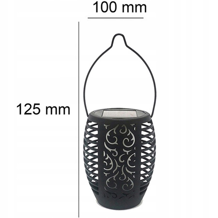 Solární zahradní lampa LED závěsná LANTERN Flame IP44 1700K soumrakový senzor