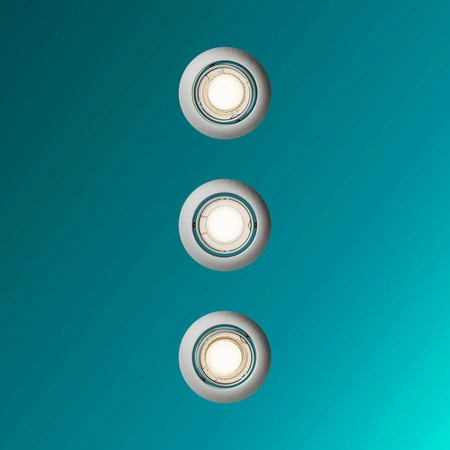 3x LED GU10 zapuštěná pod omítku hliníková kulatá nikl Peridot Philips