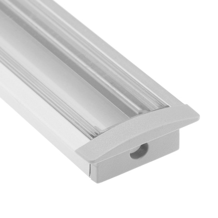 Záslepka pro Profil KM39K-S, s Otvorem Šedá Plastová LUMILED