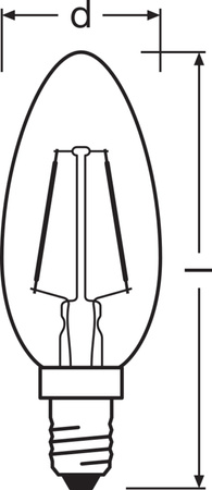 Dekorativní žárovka LED B39 Candle E14 2,5W = 22W 220lm 2400K Warm 300° Vintage 1906 Osram