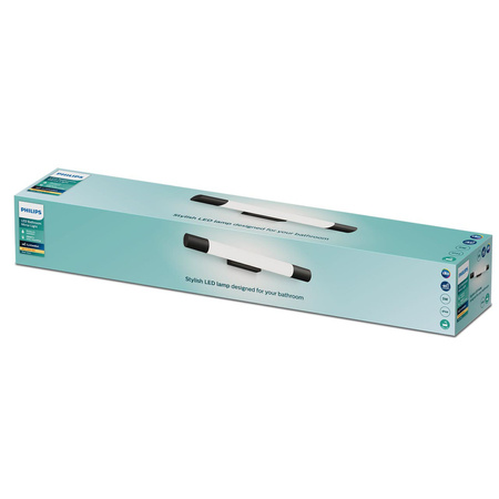 LED Světlo nad Zrcadlo 5W 730lm 2700K 44cm IP44 Černá Rover Philips