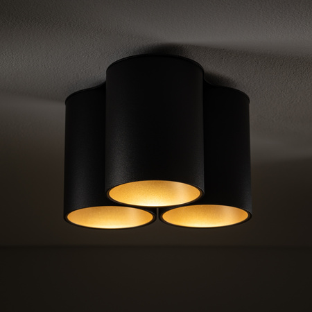 EYE TONE III Plafondová lampa 8092 Nowodvorski Černo-zlatá 3xGU10 Stropní bodová lampa Moderní