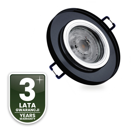 Skleněné Halogenová Podhledové svítidlo GU10, MR16 Stálá Kulatá Černá ARIEL LUMILED