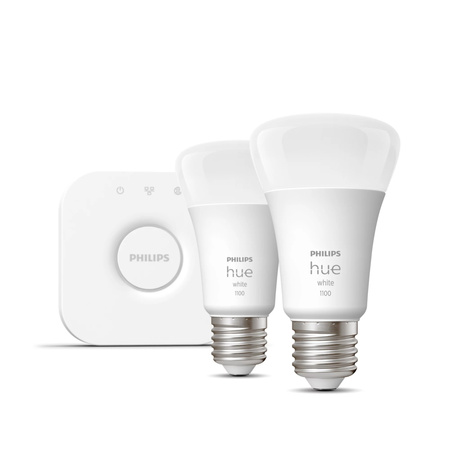 3x LED žárovka E27 A60 9,5 W = 75 W 1055 lm 2700 K teplá bílá chytrá Bluetooth ZigBee White + Bridge startovací sada Philips Hue
