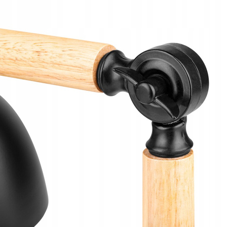 Stolní stolní lampa Nastavitelná E27 Školní noční spínač Zapnout/Vypnout Černá hnědá Woody Masterled