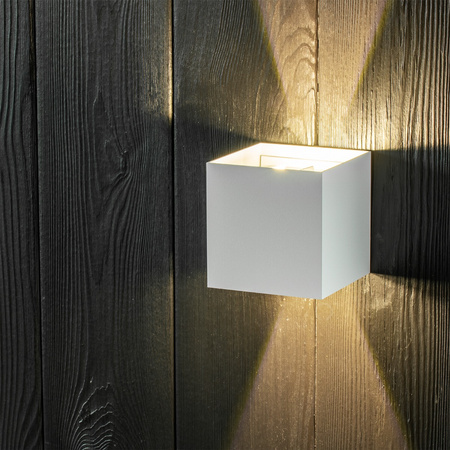 LED zahradní nástěnná lampa 2x4W 3000K Nastavitelná nahoru a dolů Bílá RIKO KOBI