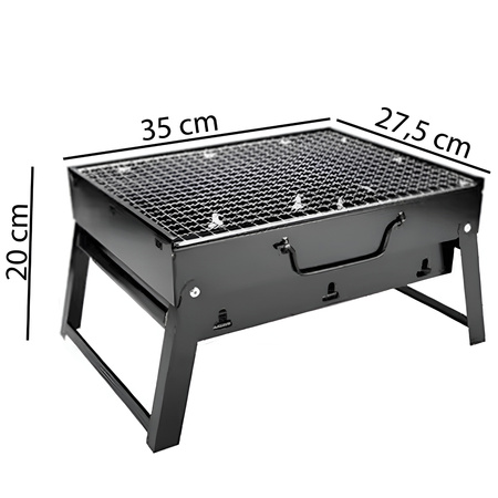 Grilovací sada: Skládací přenosný gril + kartáč na čištění roštu