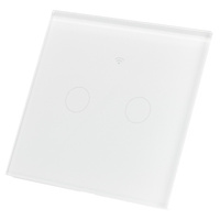 Bílý dvojitý Wi-Fi LED TOUCH skleněný vypínač