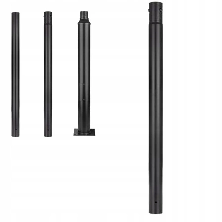 Osvětlovací stožár 1m Prodloužení ke stožáru lucerny Kulatý stožár černý