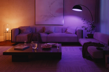 2x LED Žárovka E27 A60 9W CCT RGB + Mostek Hue Bridge + Pohybový senzor + 3PAK Kontaktní senzor Secure Sensor Philips Bluetooth Zigbee