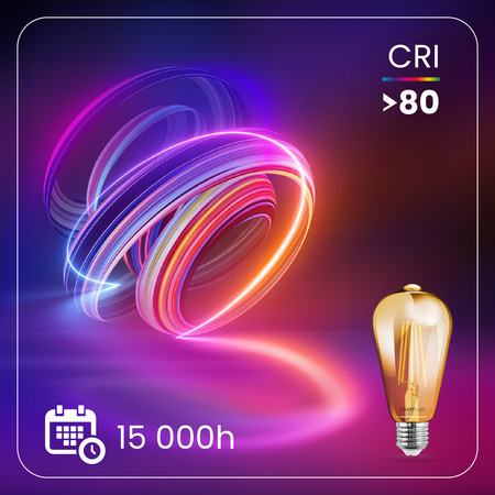 LED žárovka E27 ST64 4W = 35W 440lm 2000K Warm 360° Filament LUMILED