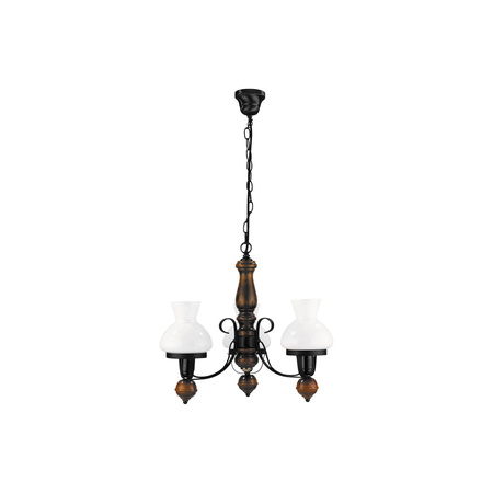 Závěsné stropní svítidlo Lustr 3x E27 Black Classic Petronel 7078 Rabalux