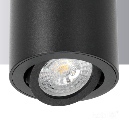 Halogenová bodová zářivka GU10 kulatá černá OH36 Kobi pro povrchovou montáž