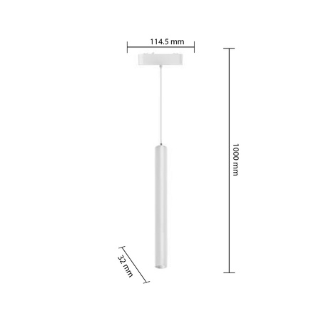 Závěsná LED lampa pro magnetickou dráhu 7W 700lm 4000K Neutral CRI90 36° 48V White Luxo Masterled