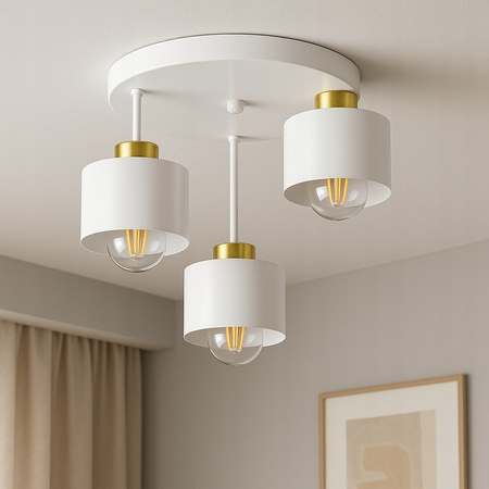 SPOT TUBA Halogenové stropní svítidlo 3x E27 White Gold Elza Masterled