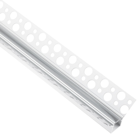 Podhledový Architektonický Rohový Hliníkový Profil Typ W pro LED do Sádrokartonových Desek, 1m + Průhledná Krytka LUMILED