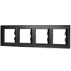 4násobný horizontální rám pro čtyřnásobnou zásuvku Asfora Anthracite