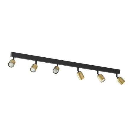 Stropní svítidlo TOP BLACK/GOLD Bodový pásek Black/Gold Modern 6xGU10 1022 TK Lighting