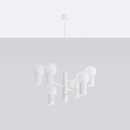 Lustr Závěsné svítidlo 6x G9 Hliníková bílá svatozář French Sky SL.1829 Sollux