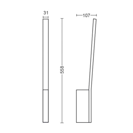 Nástěnné svítidlo LED LIANE černé 12,2W 24V CCT RGB PHILIPS HUE Bluetooth Zigbee