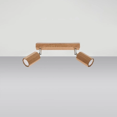 Stropní svítidlo ZEKE 2xGU10 Reflektor Halogenové svítidlo 30cm dub SOLLUX