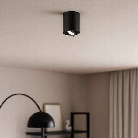 Halogenový reflektorový bodový reflektor GU10 s povrchovou montáží Kulatý pohyblivý černý Masterled