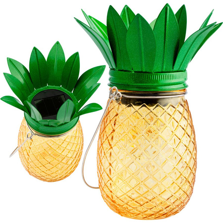 Zahradní lampa LED Solární lucerna Závěsná nádoba ANANAS Glass 3000K