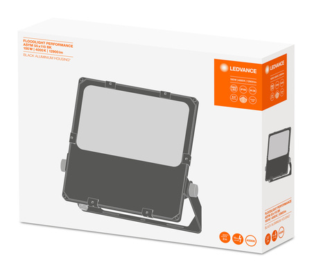 LED reflektor Venkovní reflektor 100W 12900lm 4000K IP66 Černý reflektor Ledvance