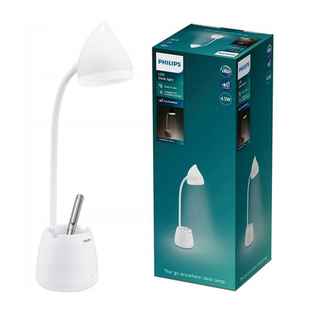 HAT LED stolní stolní lampa 4.5W CCT stmívatelná USB bílá PHILIPS