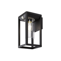 Venkovní zahradní lampa Venkovní LED svítidlo E27 IP54 Nástěnná lampa se senzorem pohybu a soumraku Černá Moderní Zernest Rabalux