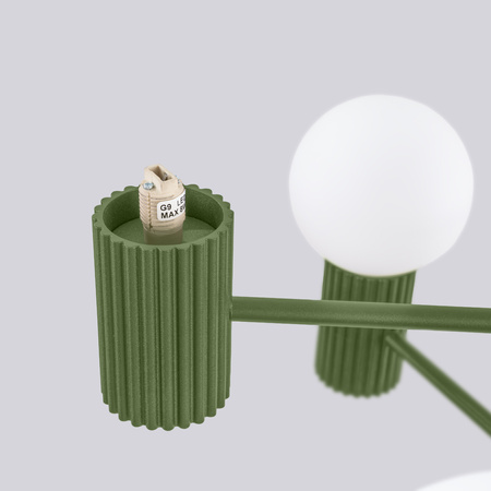 Lustr Závěsné svítidlo 6x G9 Hliníková zelená olivová svatozář French Sky SL.1832 Sollux