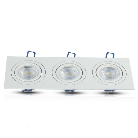 Stropní zapuštěné svítidlo 3xGU10 čtvercové bílé VT-784 V-TAC