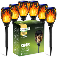 6x Solární LED lampa, pochodn Efekt plamene 50cm IGNIS LUMILED