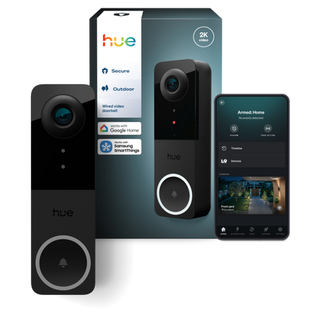 Chytrý videozvonek s 2K QHD 1440p CMOS kamerou černý SMART Zigbee WiFi zvonek Bezpečný Philips HUE