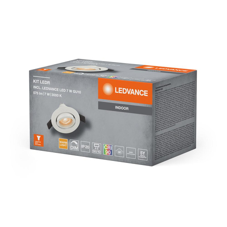 LED panel Flush Mount GU10 8.3W 575lm CCT Stmívatelná LED Spot White Kit Ledvance