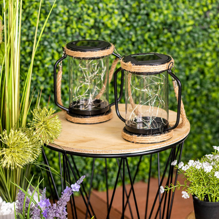 LED solární lampa Venkovní zahradní závěsná stojací lucerna 3000K IP44 soumrakový senzor