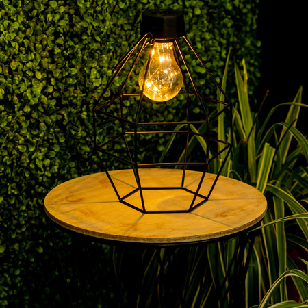 LED solární lampa Venkovní zahradní stojací závěsná lucerna 3000K IP44 25cm soumrakový senzor