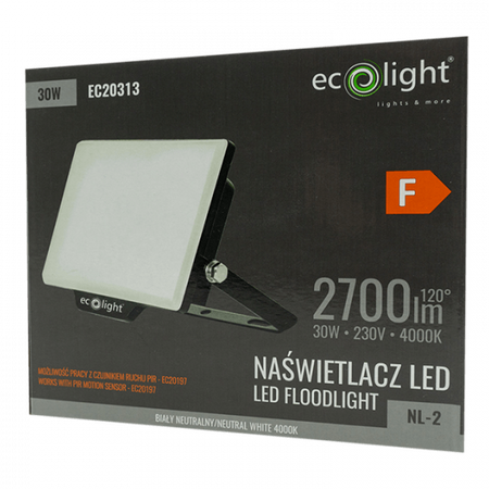 Reflektor LED Halogenový 30W 4000K 2700lm IP65 Ecolight