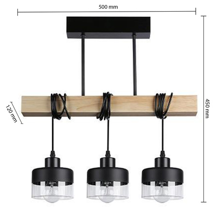 Stark Masterled 3x E27 černohnědá závěsná lampa