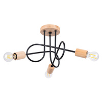 Stropní svítidlo Lustr Spider Pendant 3x E27 Přírodní dřevo Black Ember Peach Puff SL.1477 Sollux