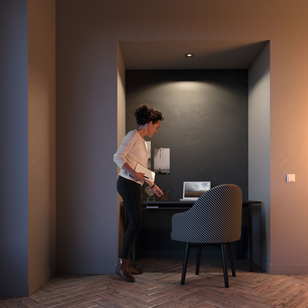 Zásuvné halogenové svítidlo DONEGAL GU10 Square Movable Satin PHILIPS