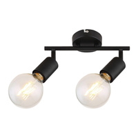 Bodové stropní svítidlo 2x E27 Black Classic Lamar 3987 Rabalux